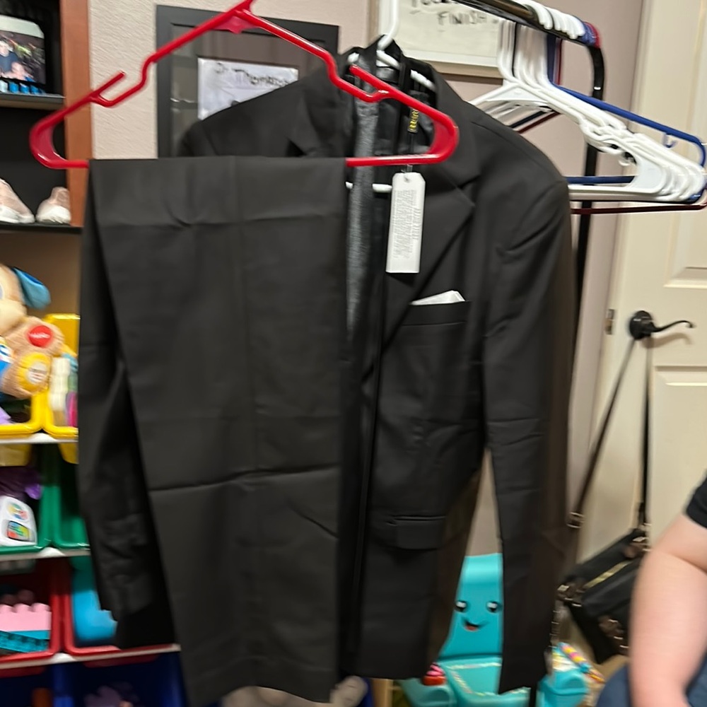 NWT Classic Black Blazer, Suit Pants, and Tie with Timeless Design